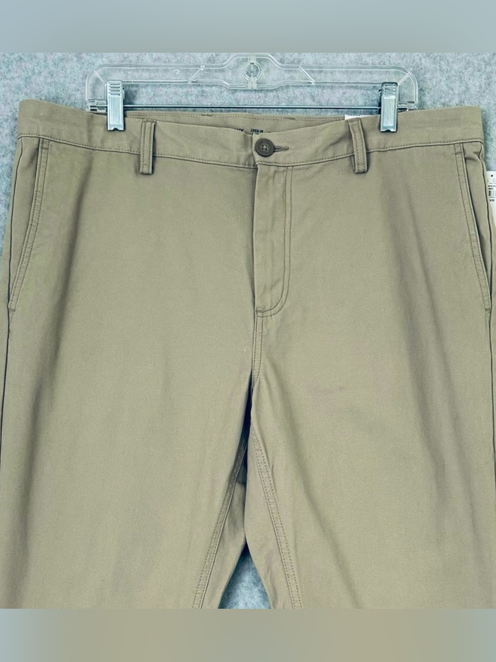 Old Navy Mens Pants 38x32 Tan Khaki Lived in Chino Slim Uniform Non-Stretch - Picture 3 of 16